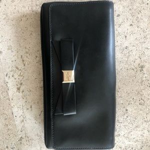 Kate Spade black leather clutch